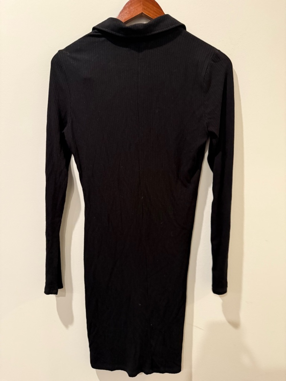 Truth Black Ribbed Button-Front Collared Dress Size S - Picture 3 of 3